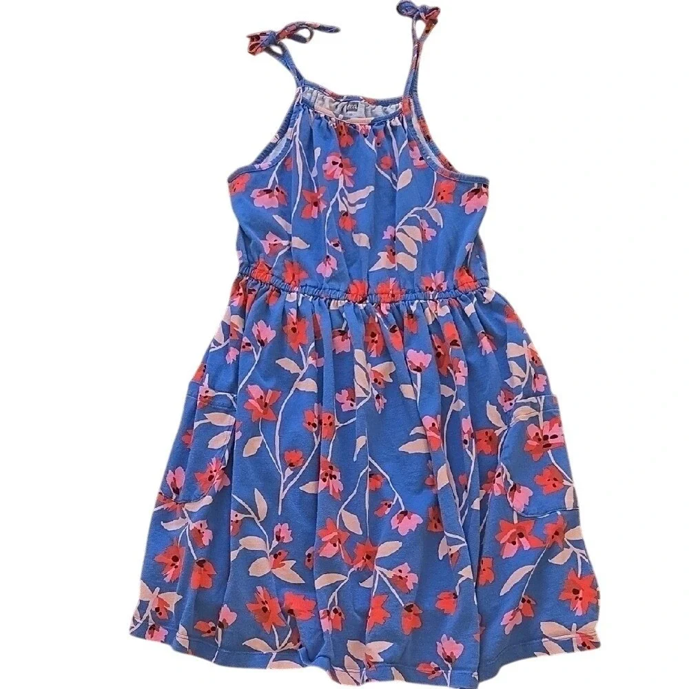 Tea Collection Floral Tank Sleeveless Dress Size 10‎ 100% Cotton Colorful Flowy